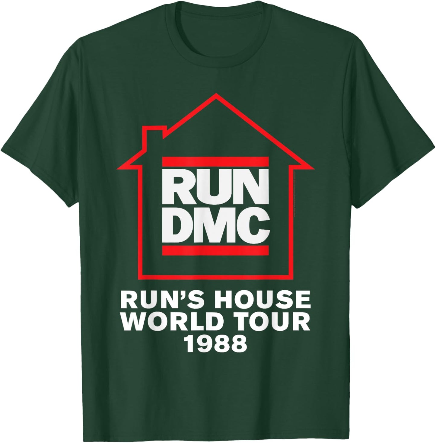 Run DMC Official Run's House World Tour 1988 T-Shirt - T-Shirt | Forest