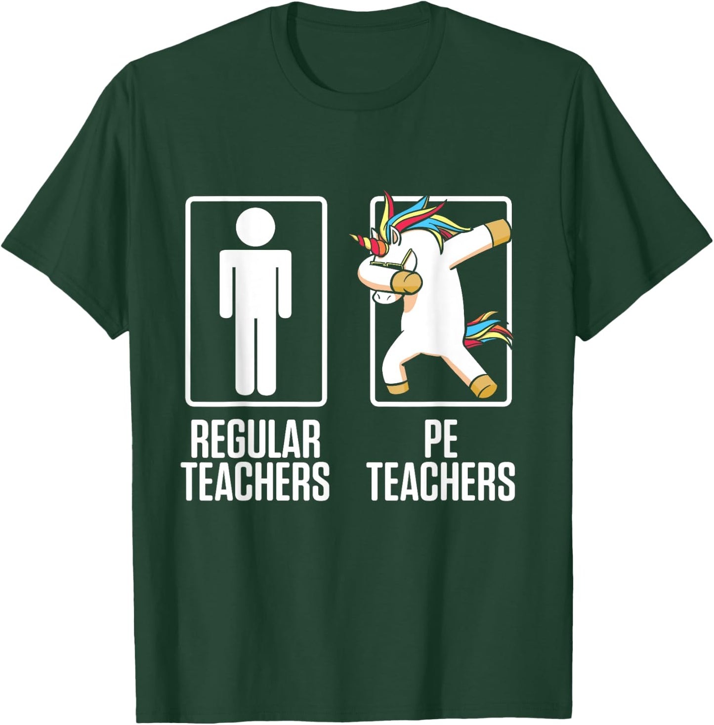 PE Physical Education Teacher Unicorn Gifts Men Women T-Shirt - T-Shirt | Forest