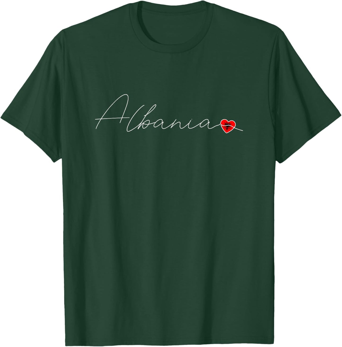Shqipëria Love Albanian Flag and Heart on Albania T-Shirt - T-Shirt | Forest