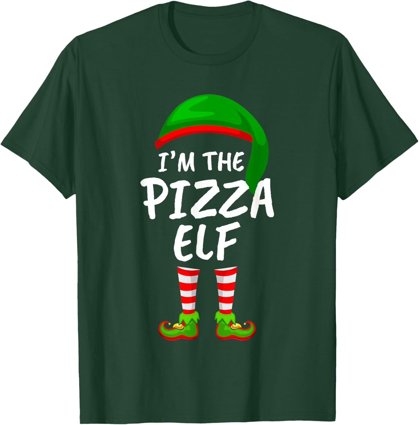 Matching Family Funny I'm The Pizza Elf Christmas T-Shirt - T-Shirt | Forest