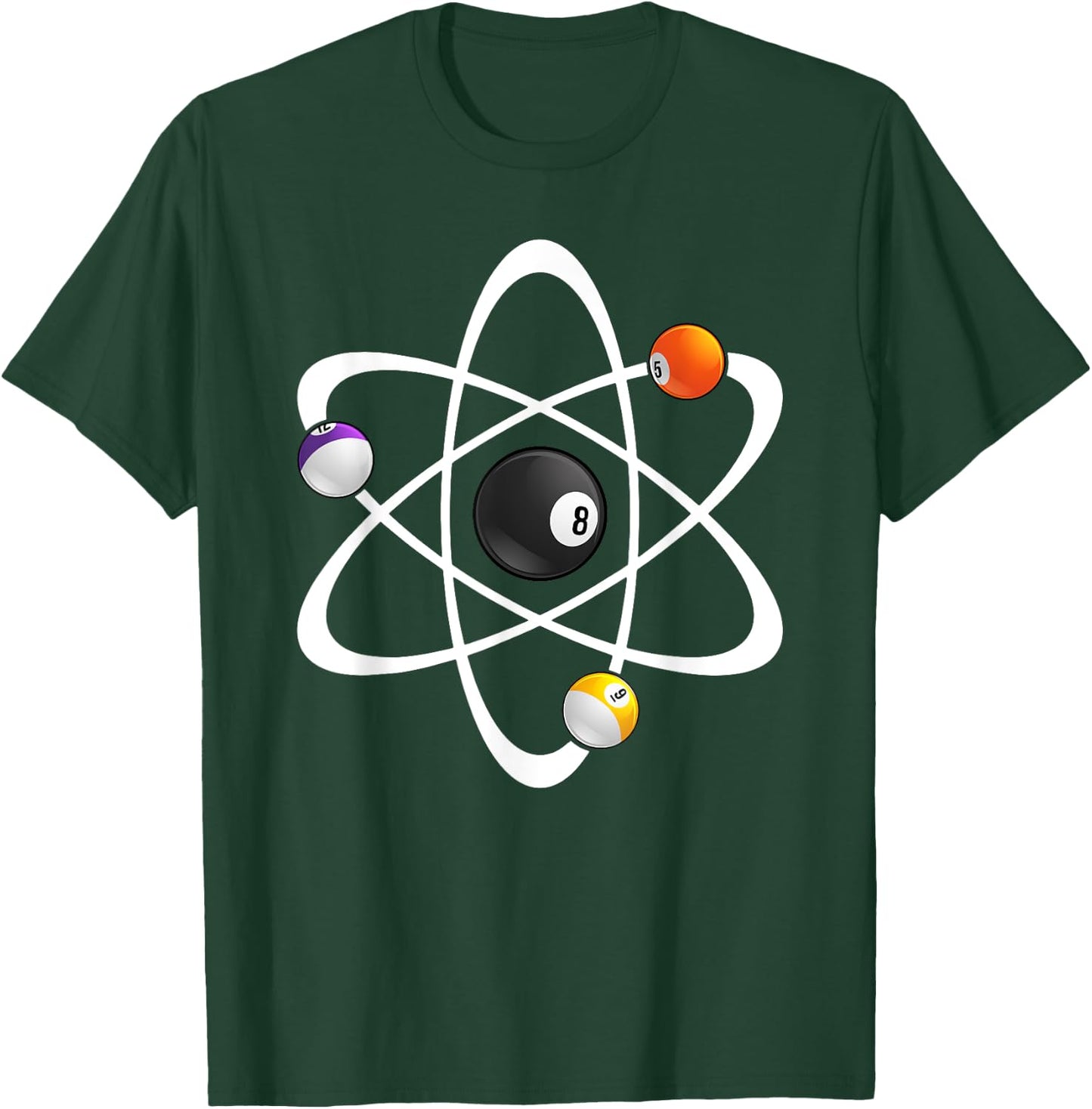 Funny Billiard Designs Women Science Lover Atom Ball T-Shirt - T-Shirt | Forest