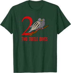 Two Turtle Doves Song 12 Days Christmas T-Shirt - T-Shirt | Forest