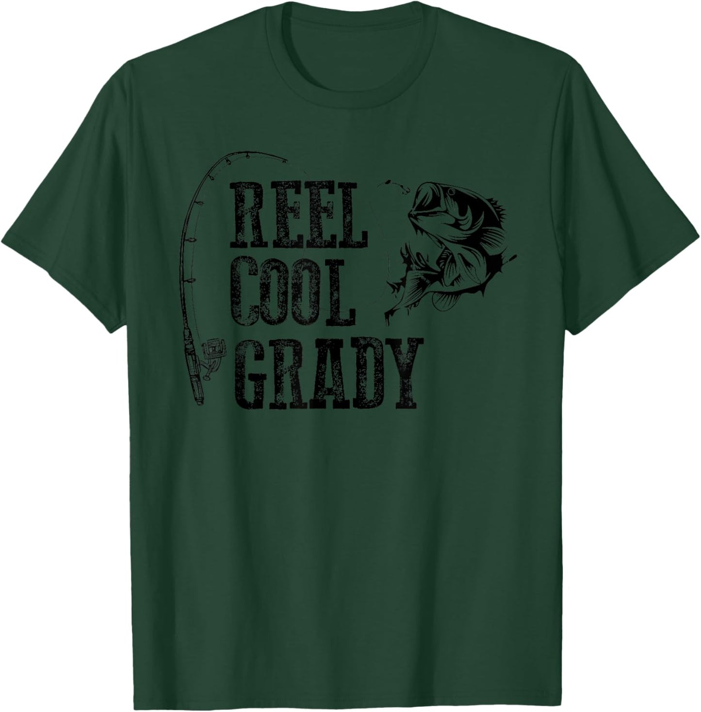 Grady Fishing: Reel Cool Grady Funny Gift T-Shirt - T-Shirt | Forest