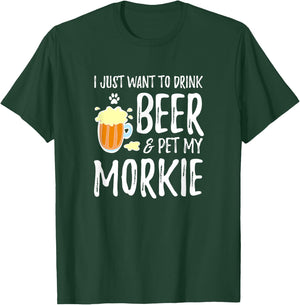 Beer and Pet Morkie for Morkie Dog Mom T-Shirt - T-Shirt | Forest