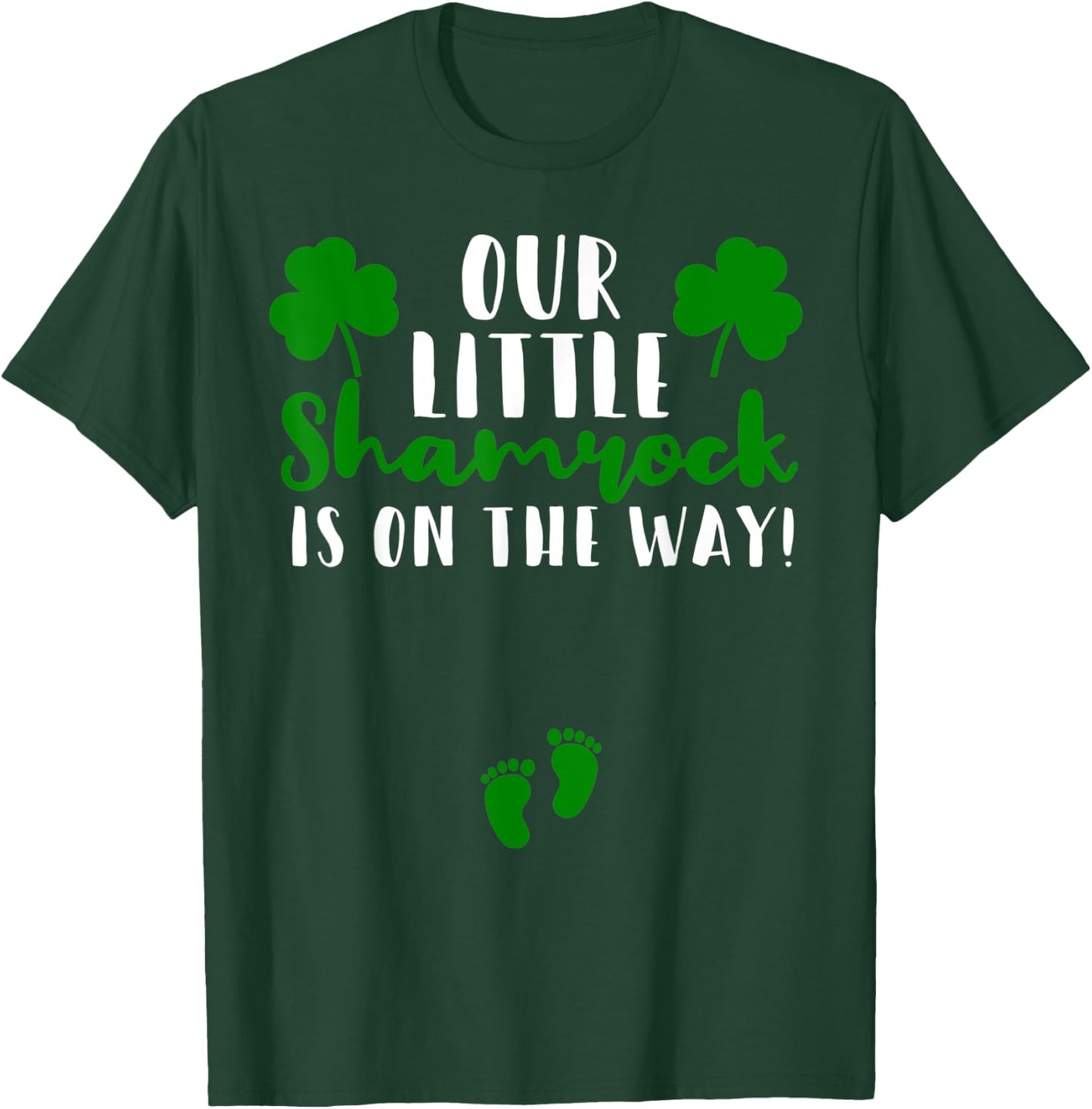 Matching Couple Pregnancy Announcement St Patricks Day T-Shirt - T-Shirt | Forest