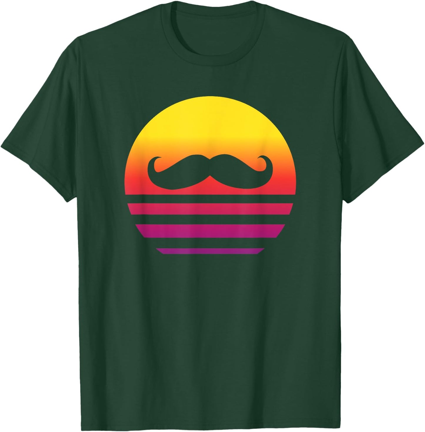Mustache Retro Style Vintage T-Shirt - T-Shirt | Forest