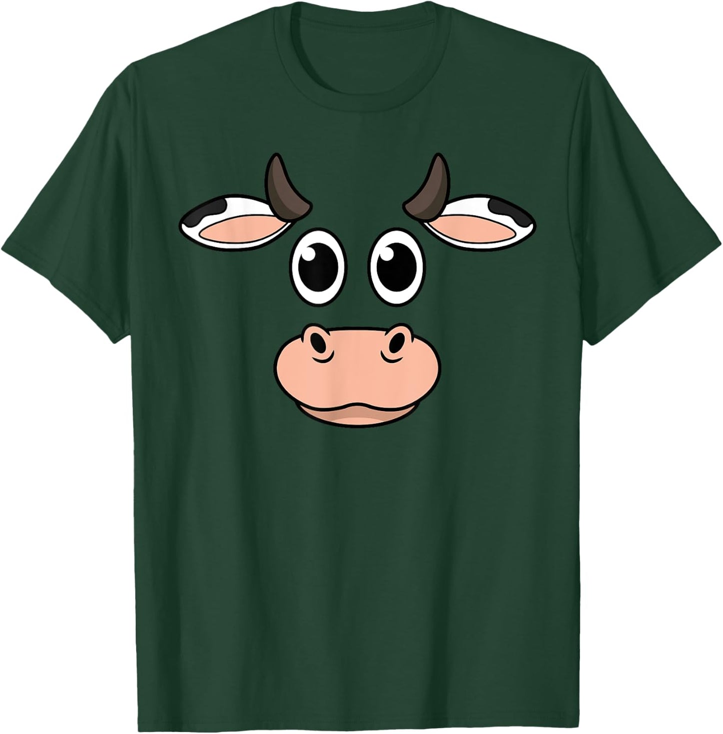 Cow Head Halloween Costume Farm Animal Farmer Farming Cattle T-Shirt - T-Shirt | Forest