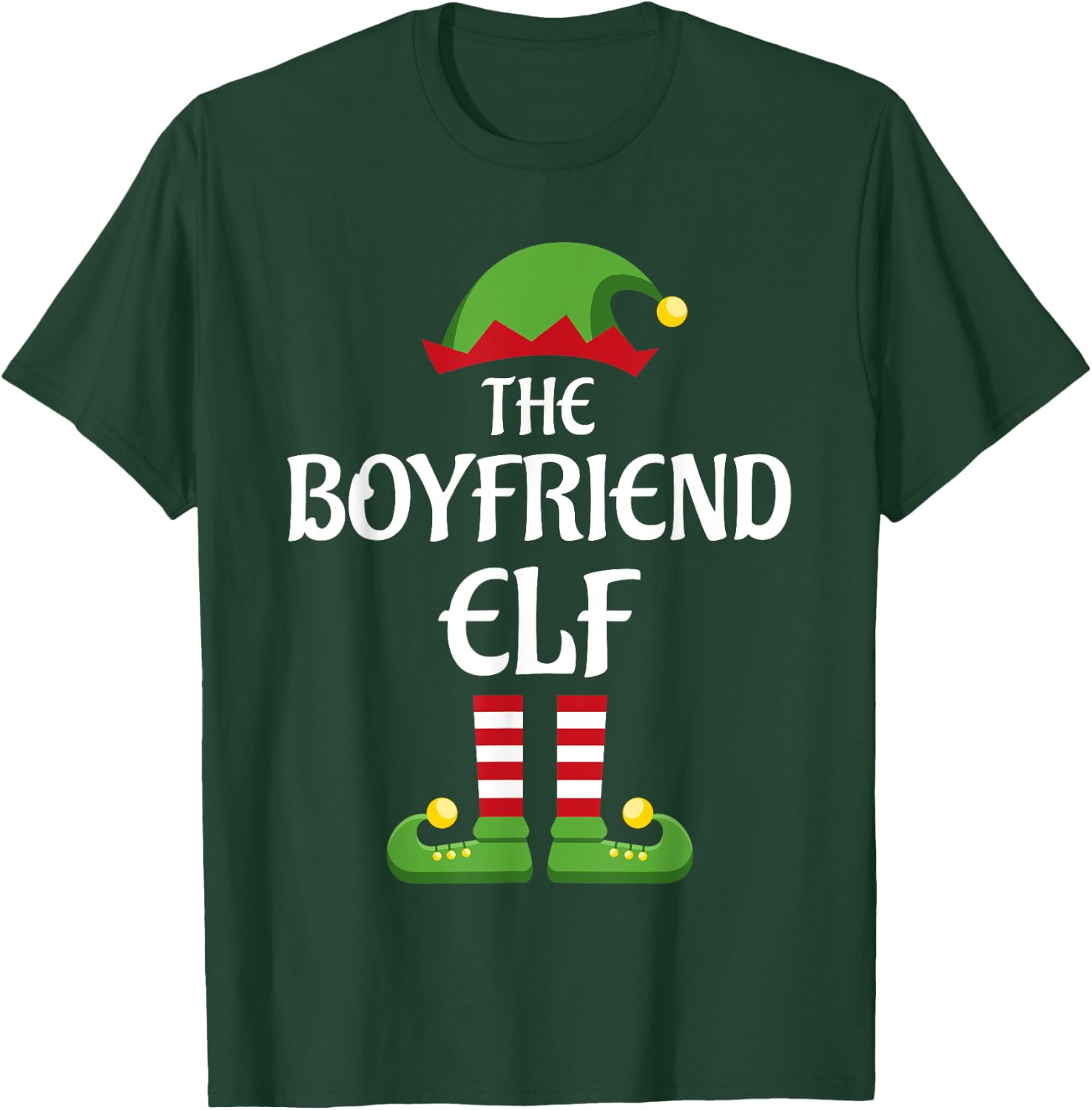 Boyfriend Elf Family Matching Group Christmas T-Shirt - T-Shirt | Forest