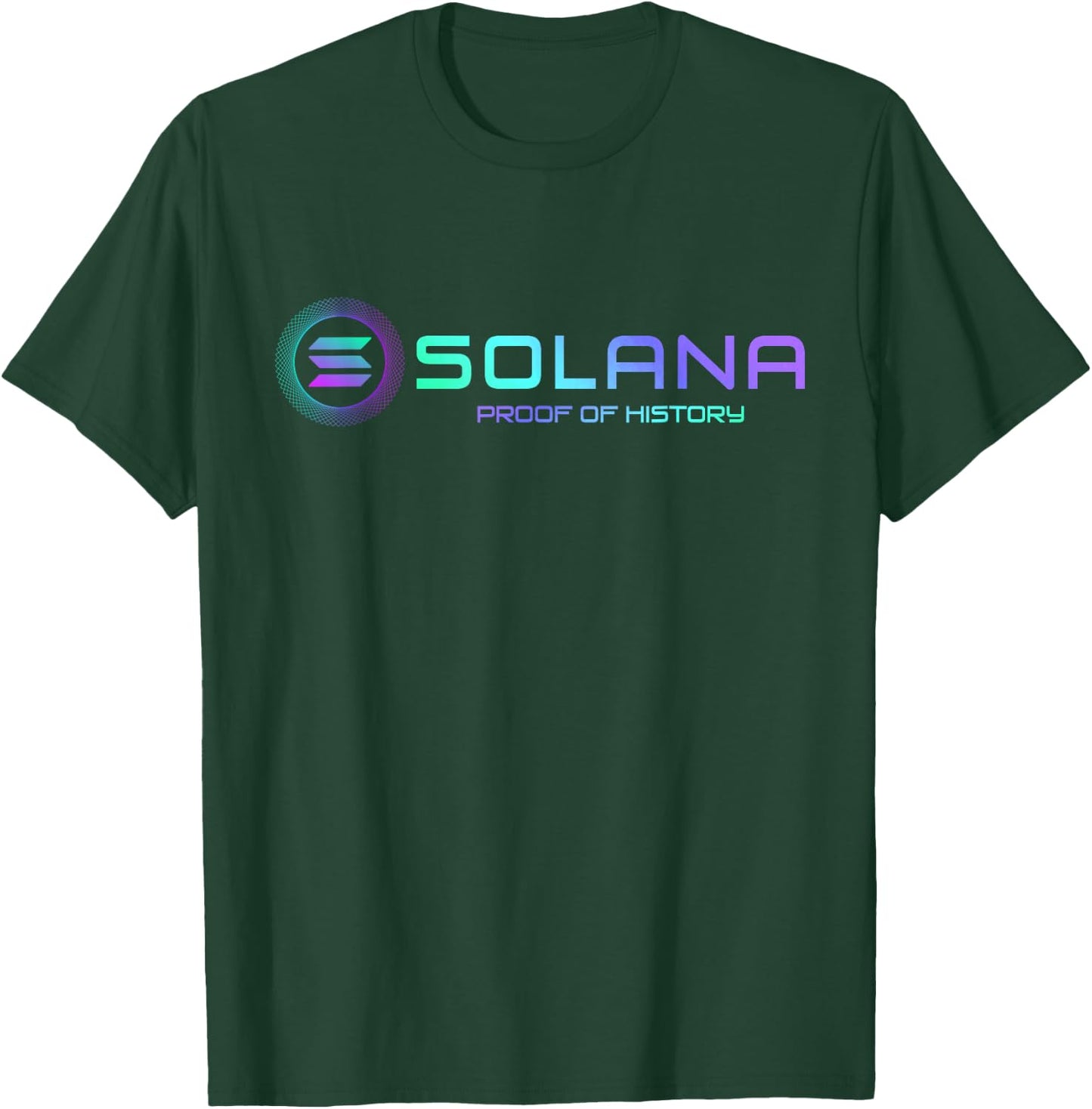 Colorful Solana SOL Crypto Blockchain Logo Proof Of History T-Shirt - T-Shirt | Forest
