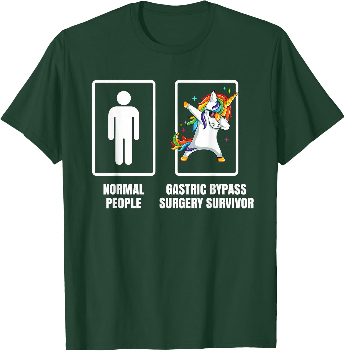Dabbing Unicorn Gastric Bypass Surgery Survivor Recovery T-Shirt - T-Shirt | Forest