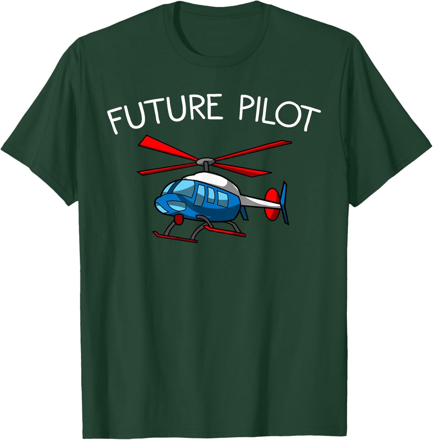 Funny Future Pilot Gift | Cute Helicopter Boys Girls Kids T-Shirt - T-Shirt | Forest
