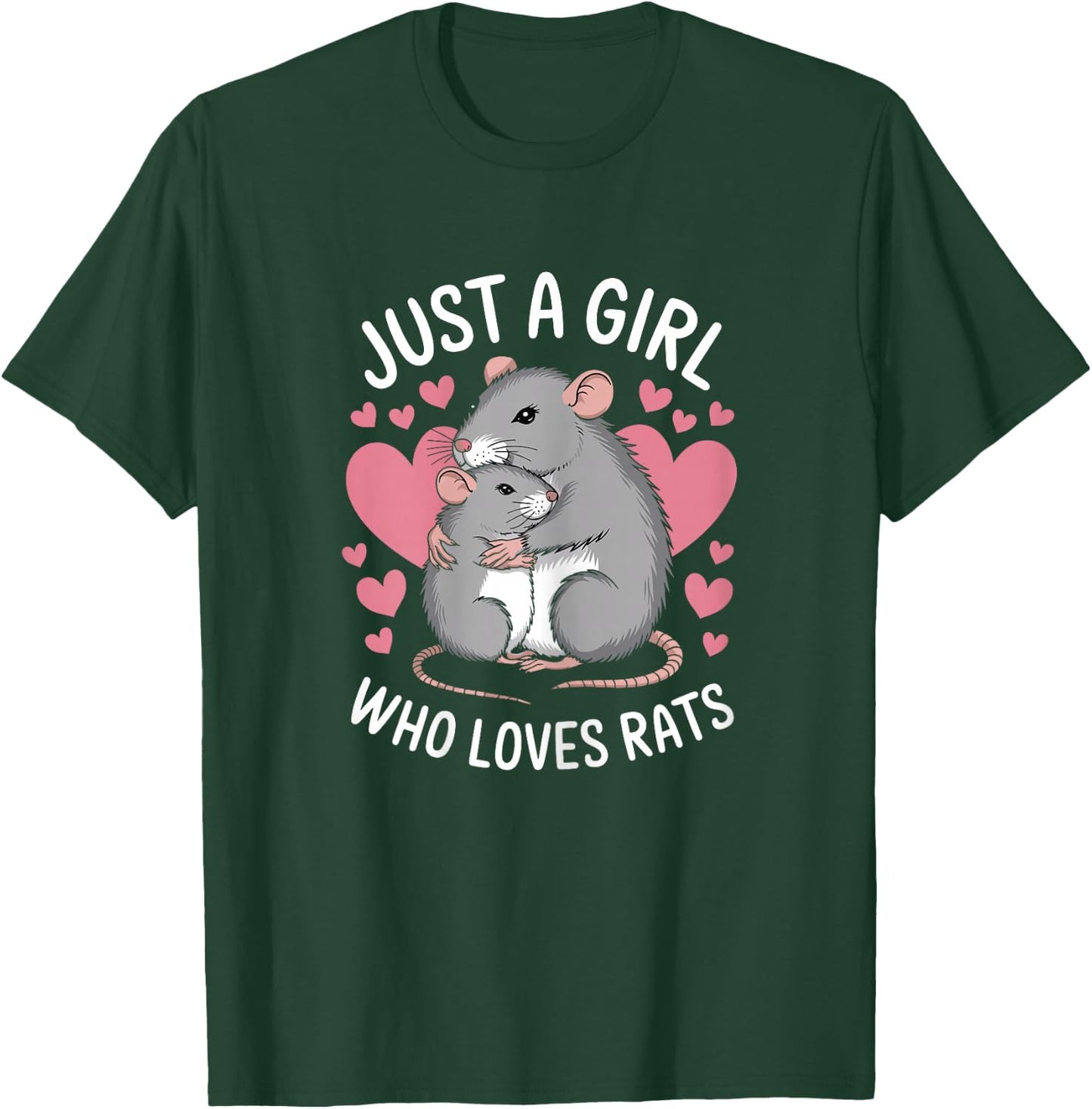 Just A Girl Who Loves Rats Kids Girls Women Rat Lover T-Shirt - T-Shirt | Forest