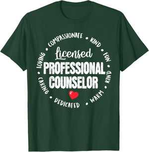 LPC Licensed Professional Counselor School Counseling Office T-Shirt - T-Shirt | Forest