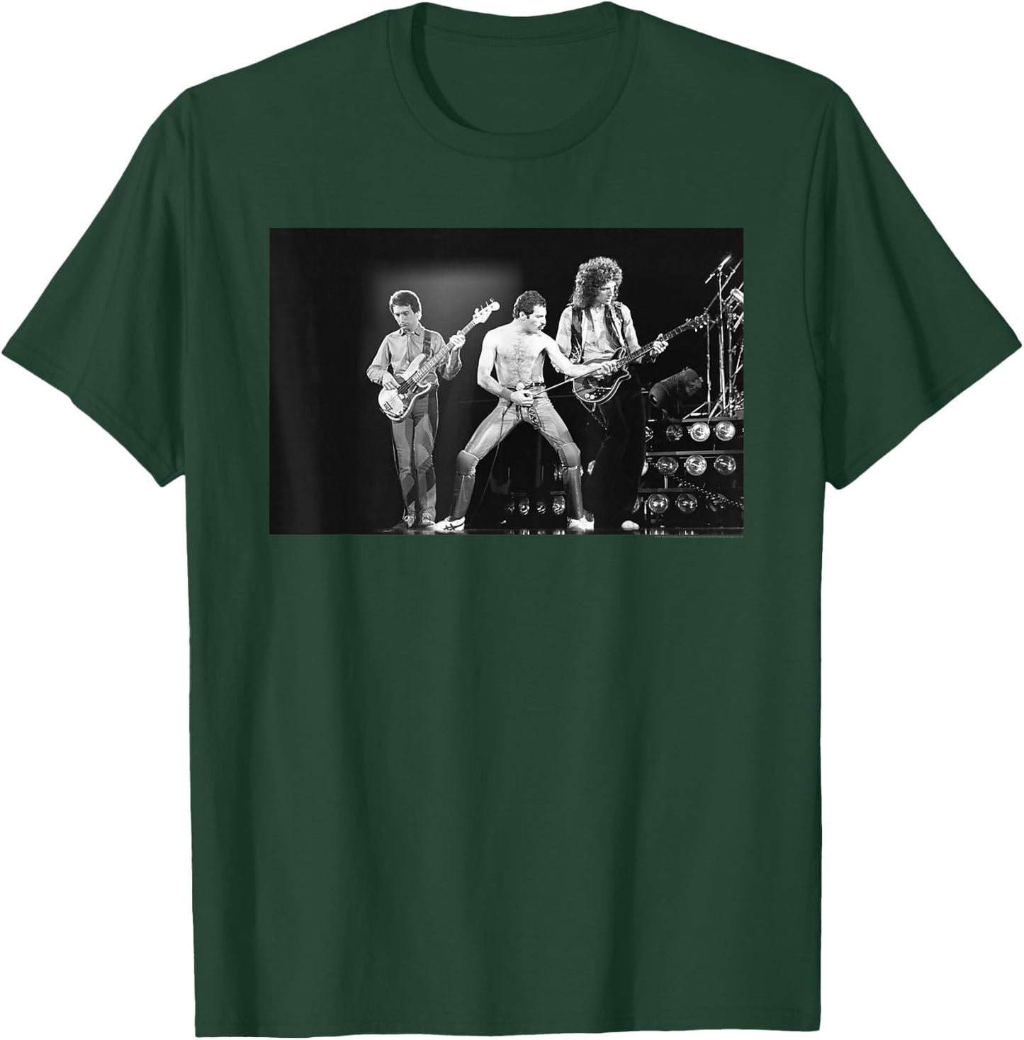 Queen Official Freddie Mercury Live B&W Photo T-Shirt - T-Shirt | Forest