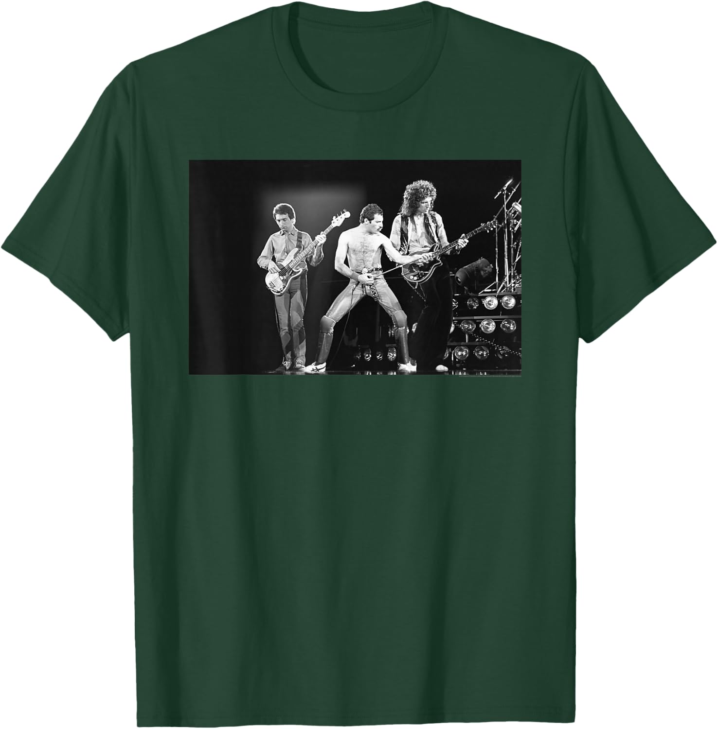 Queen Official Freddie Mercury Live B&W Photo T-Shirt - T-Shirt | Forest