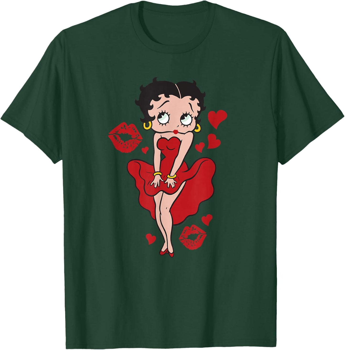Betty Boop Red Dress Red Lips Small T-Shirt - T-Shirt | Forest