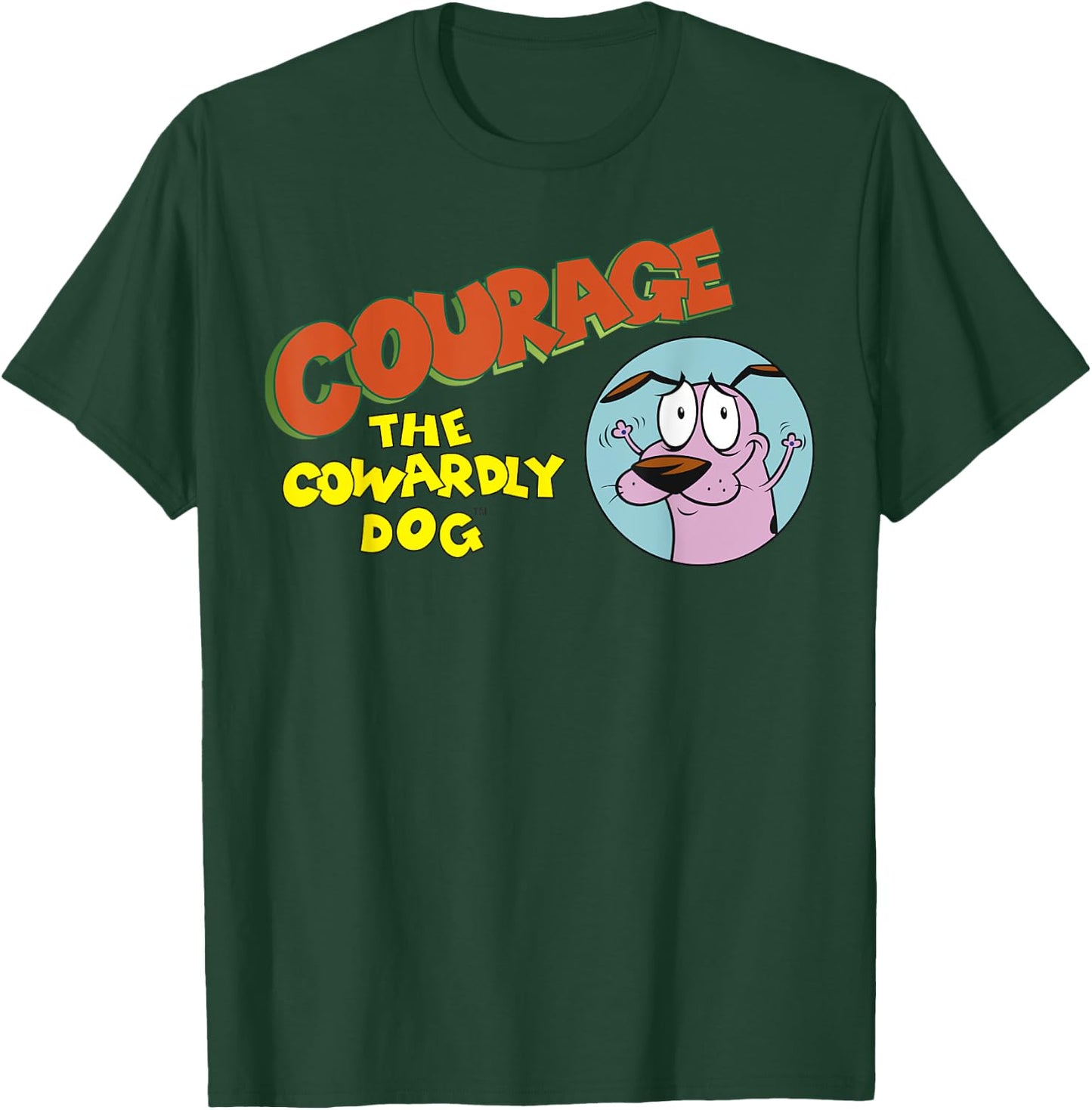 Courage the Cowardly Dog Retro Vintage Portrait & Logo Men Women Girls Kids T-Shirt - T-Shirt | Forest