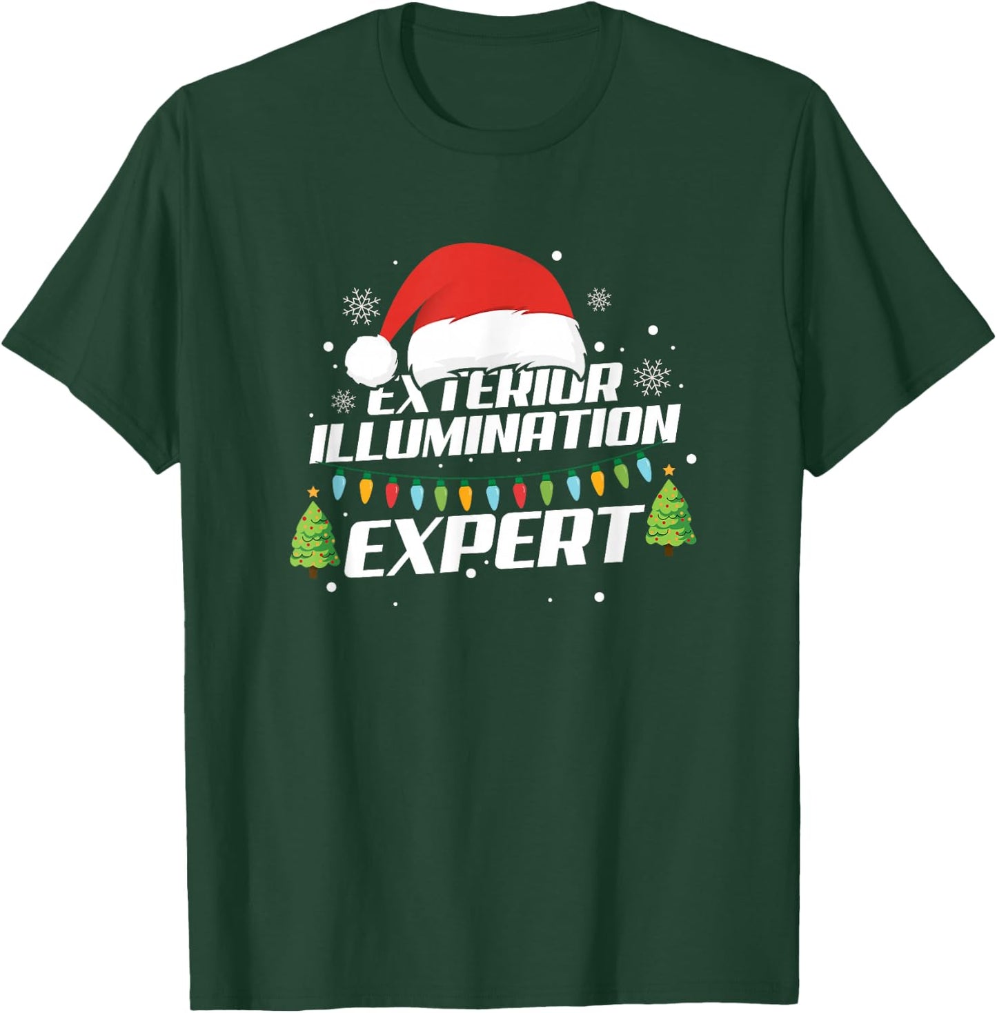 Exterior Illumination Expert Christmas Xmas Tree Snowflakes T-Shirt - T-Shirt | Forest