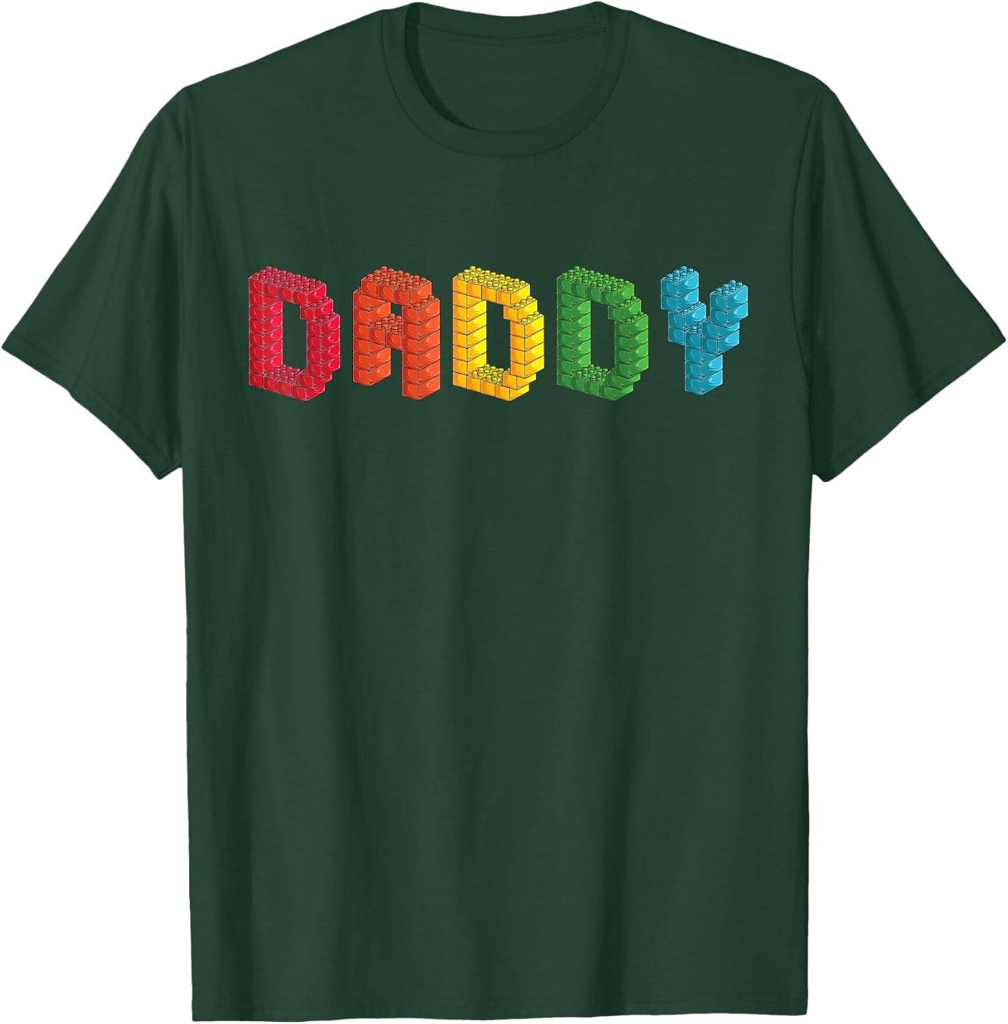 Daddy Master Builder Building Bricks Blocks Family Set T-Shirt - T-Shirt | Forest