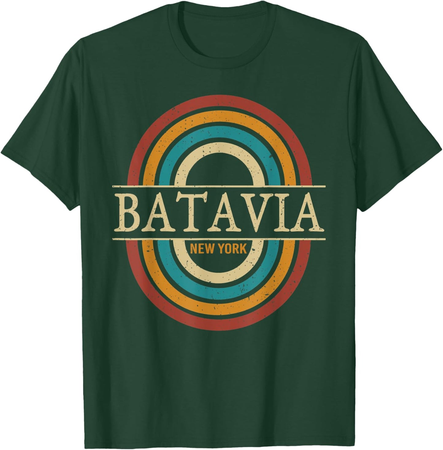 Vintage Retro Batavia NY New York Souvenir Men Women T-Shirt - T-Shirt | Forest
