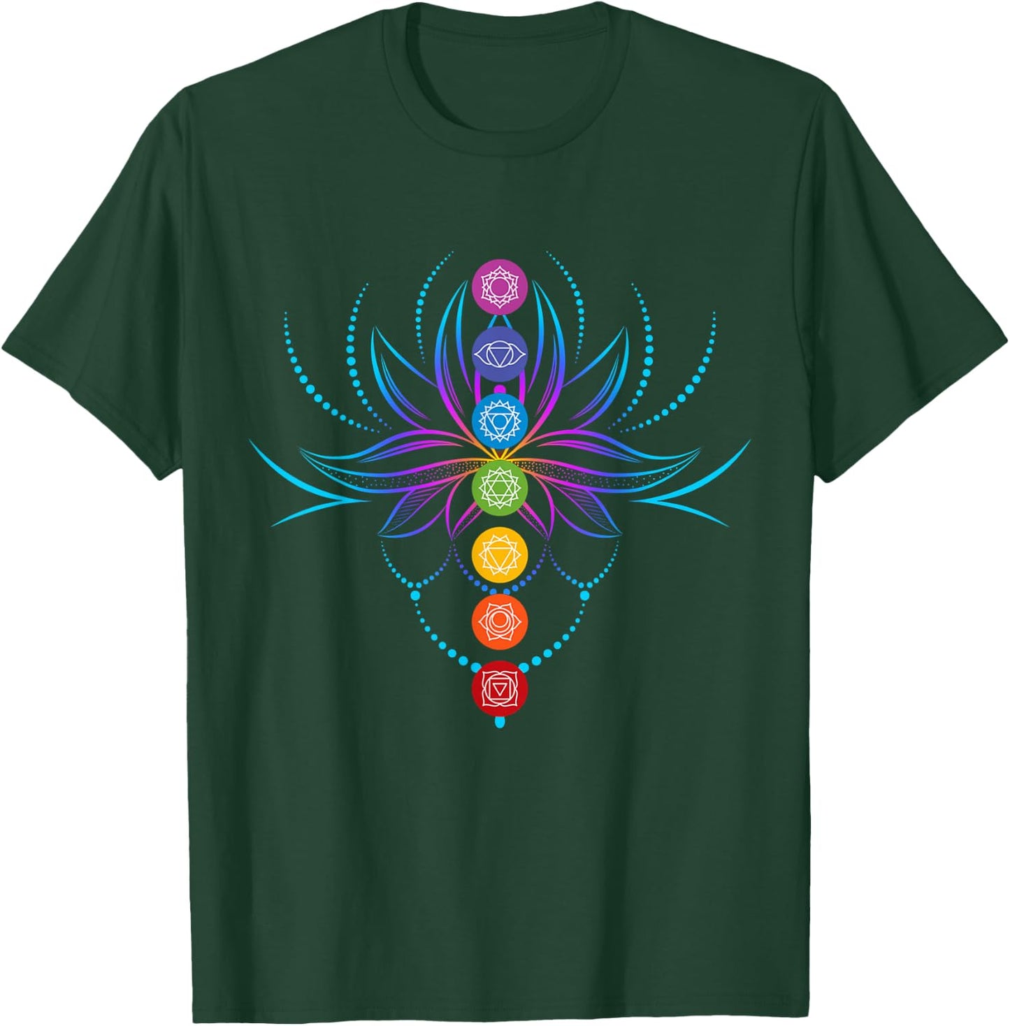 Spiritual Shirt Zen Lotus Flower Chakras Aligned Yoga Lover T-Shirt - T-Shirt | Forest