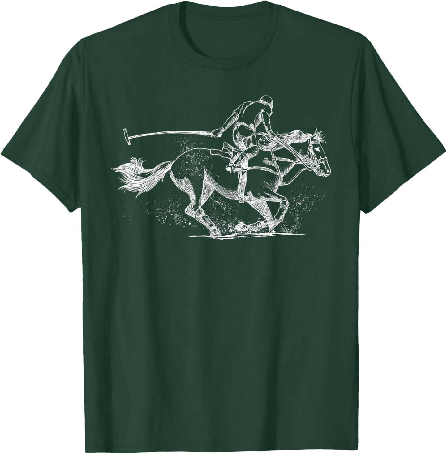 Funny Polo Player Horse Equestrian Sports Gift Women T-Shirt - T-Shirt | Forest