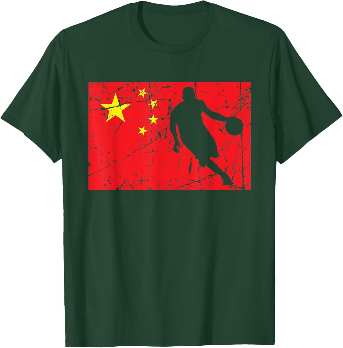 China Chinese Flag - Basketball T-Shirt - T-Shirt | Forest