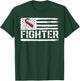 Oral Cancer Awareness Throat Head Neck Fighter American Flag T-Shirt - T-Shirt | Forest