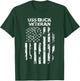 USS Buck Military Veteran Distressed USA Flag T-Shirt - T-Shirt | Forest