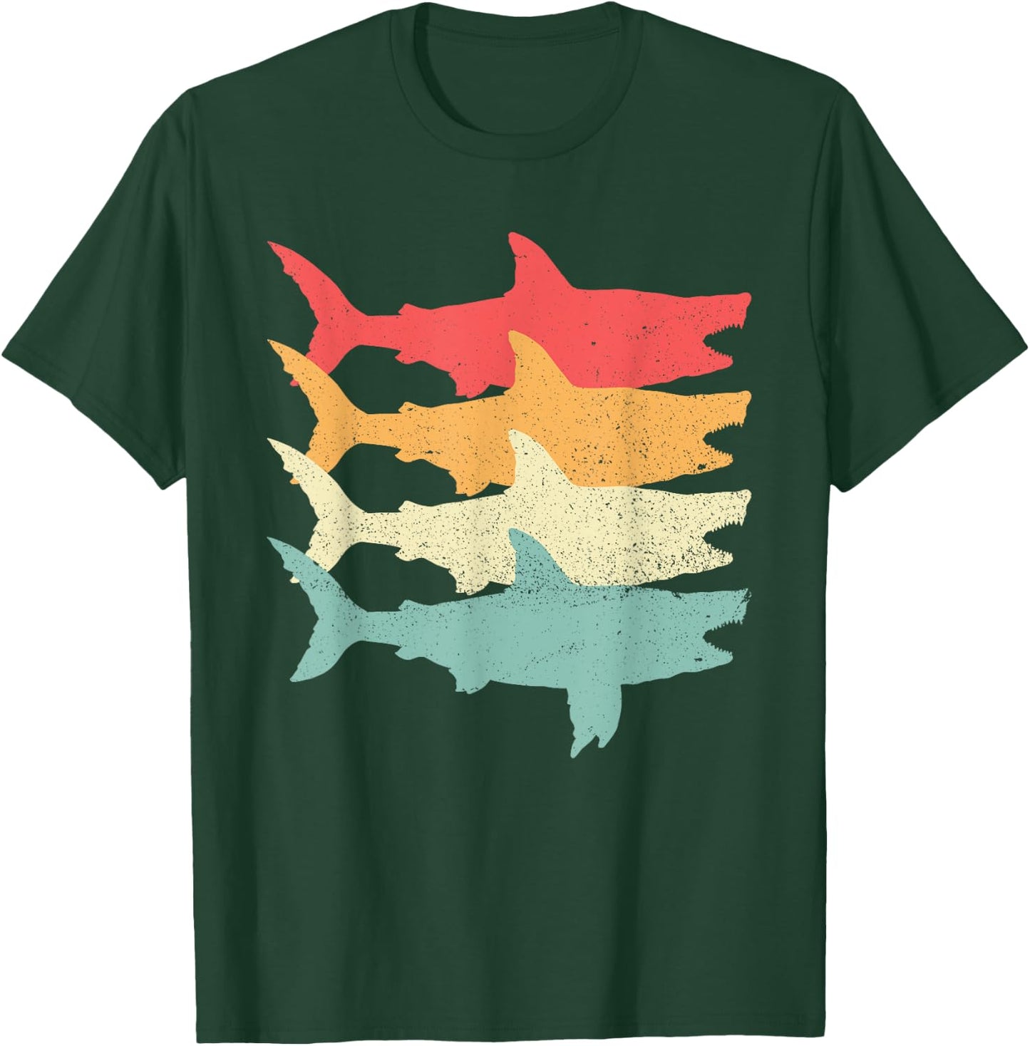 Retro Megalodon Tooth Shark T-Shirt - T-Shirt | Forest