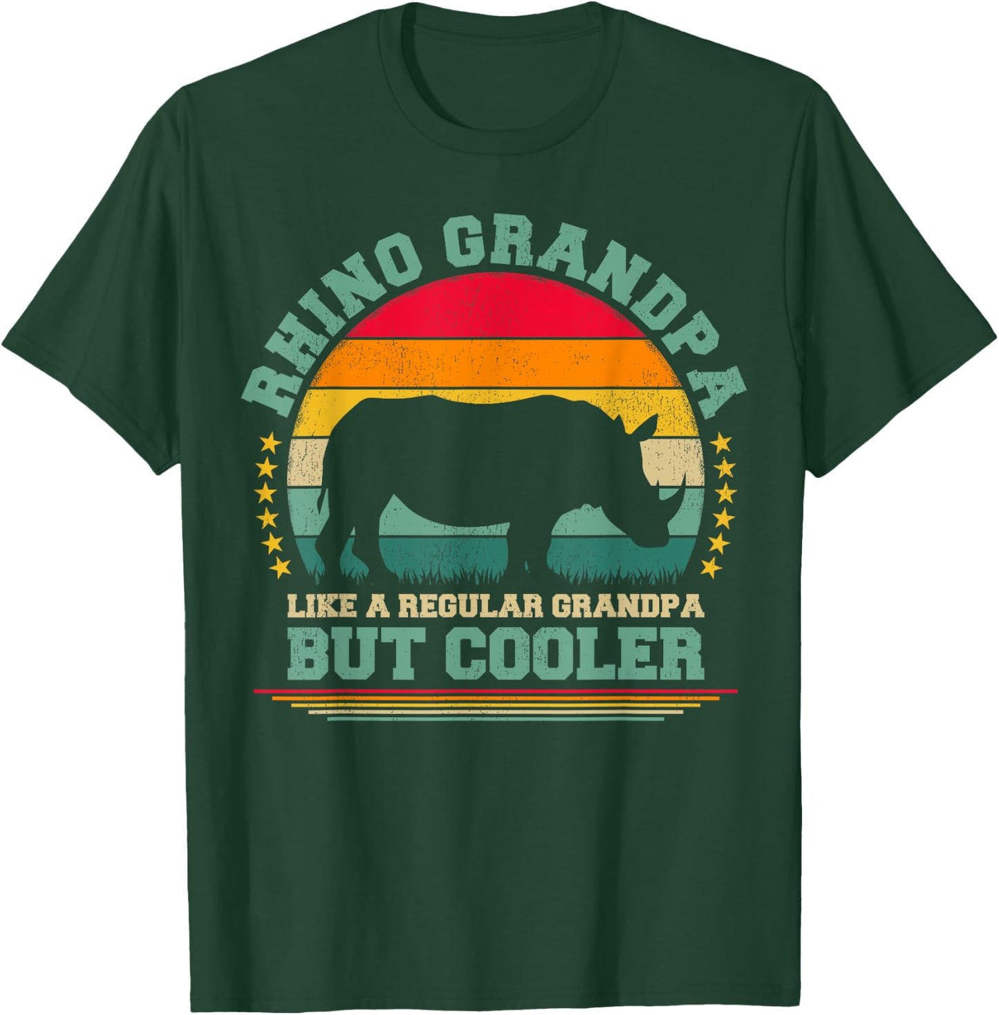 Rhino Lover Funny Vintage Rhino Grandpa Father's Day T-Shirt - T-Shirt | Forest