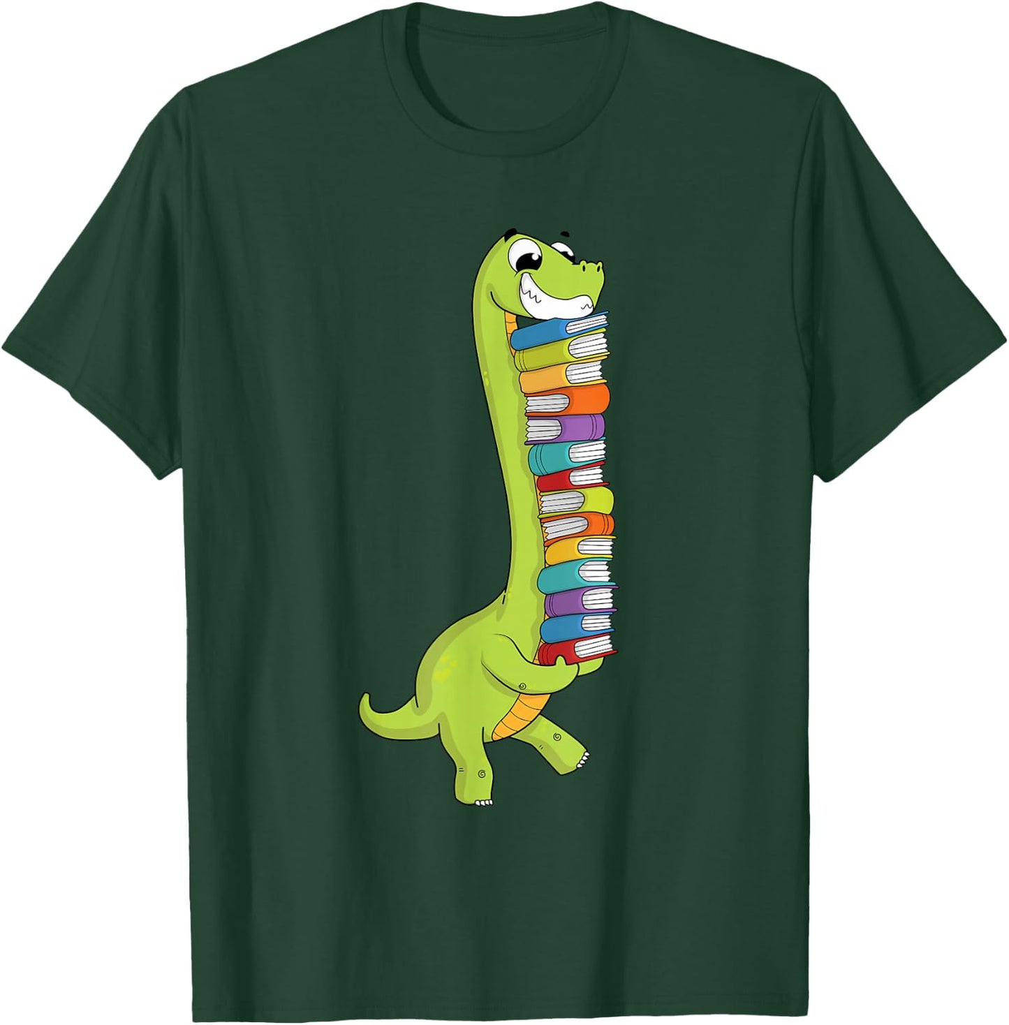Teachersaurus Dinosaur Teacher Shirt Dino Reading Book T-Shirt - T-Shirt | Forest