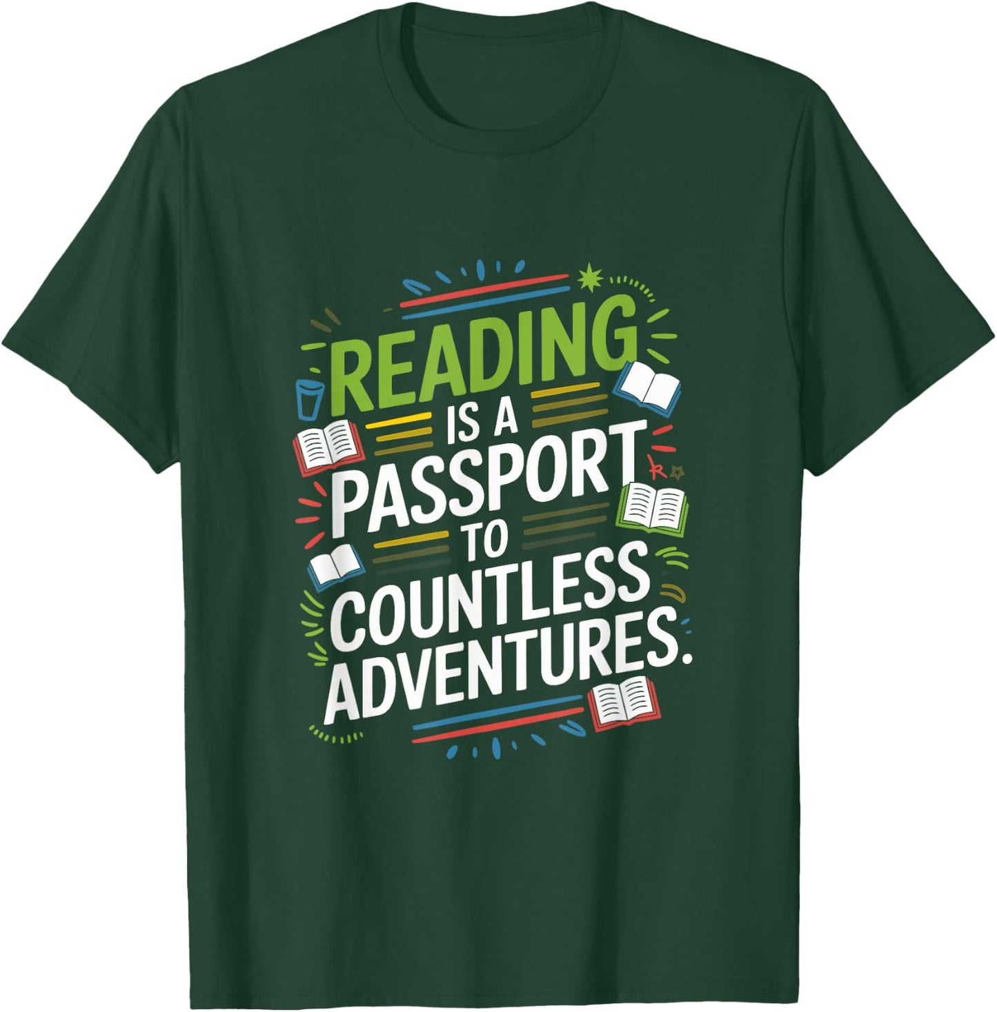 Reading is a passport to countless adventures, Librarian T-Shirt - T-Shirt | Forest