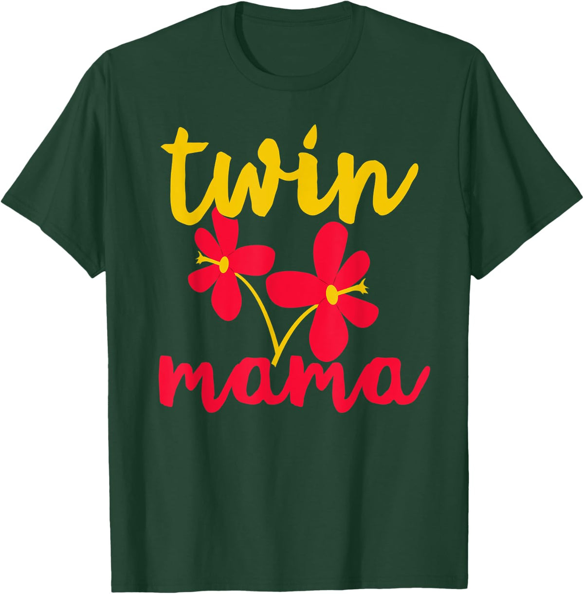 Twins Mom Shirt Cute Mom of Twins Mother's Day Twin Mama T-Shirt - T-Shirt | Forest
