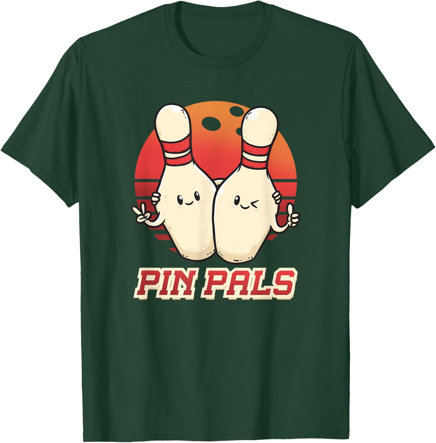 Wowsome! -Youth Bowling - Black, Small - Pin Pals Bowling Players Buddies Bowler Besties Bowling Team T-Shirt - T-Shirt | Forest