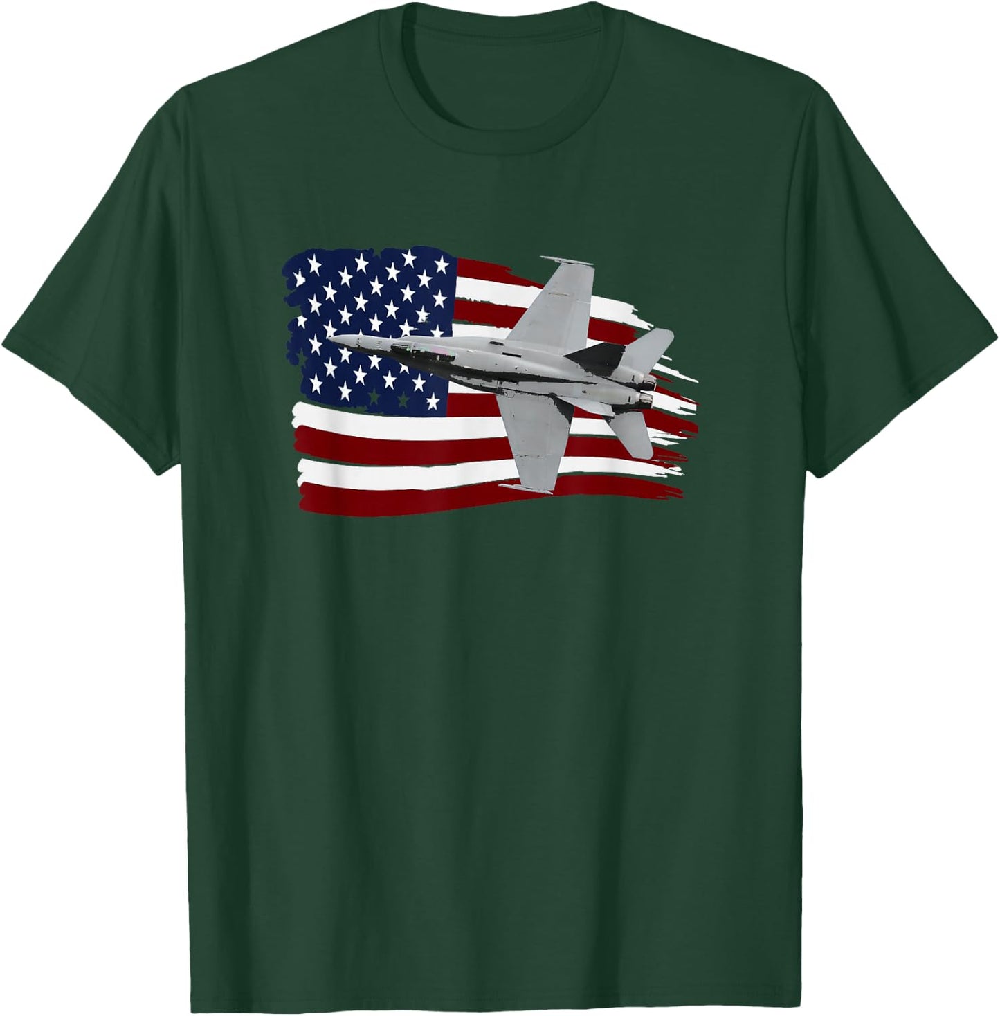 F-18 Super Hornet Pilot Us Flag Stars and Strips T-Shirt - T-Shirt | Forest