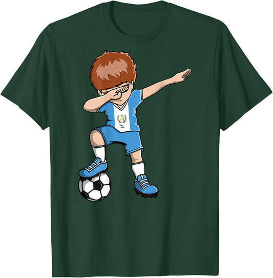 Dabbing Soccer Boy Guatemala Jersey Guatemalan Football Fans T-Shirt - T-Shirt | Forest