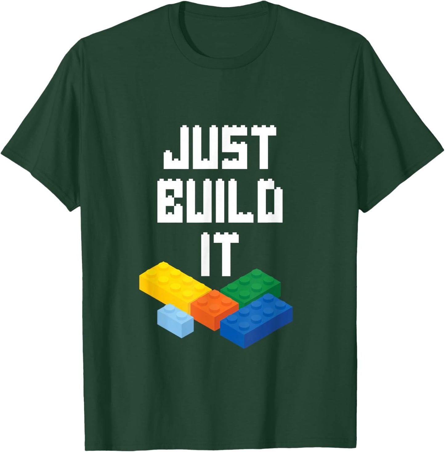 Just Build It Master Builder Building Blocks Toy Bricklayer T-Shirt - T-Shirt | Forest