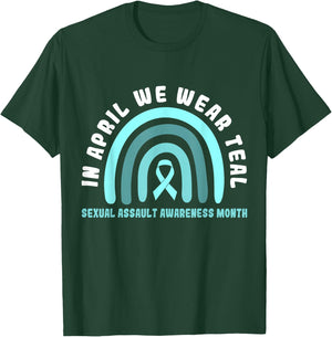 In April We Wear Teal Sexual Assault Awareness Month T-Shirt - T-Shirt | Forest