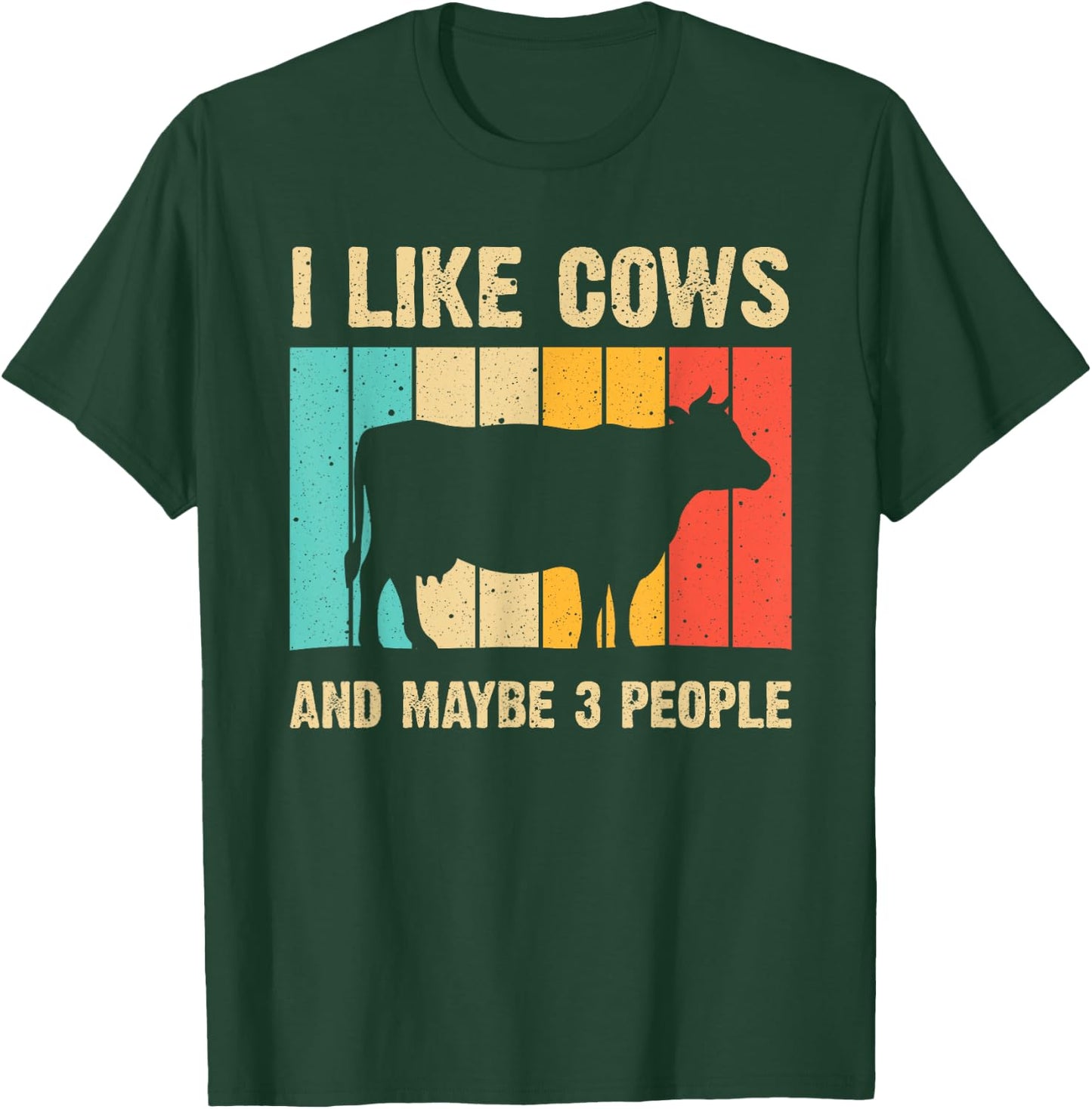 Funny Vintage Cow Design Cow Farmer Men Women Cattle Lover T-Shirt - T-Shirt | Forest
