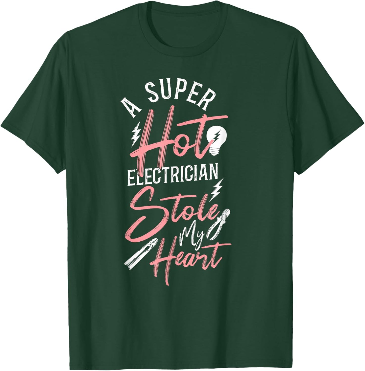 I Love My Electrician Wife Girlfriend T-Shirt - T-Shirt | Forest