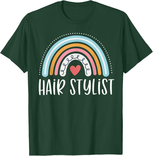 Hair Stylist Gifts Funny Hairstylist Rainbow T-Shirt - T-Shirt | Forest