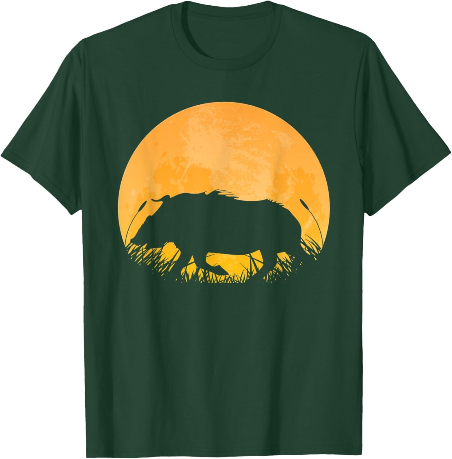 Boar Easy Halloween Outfit Pig Hog Tusk Moon Costume Gift T-Shirt - T-Shirt | Forest