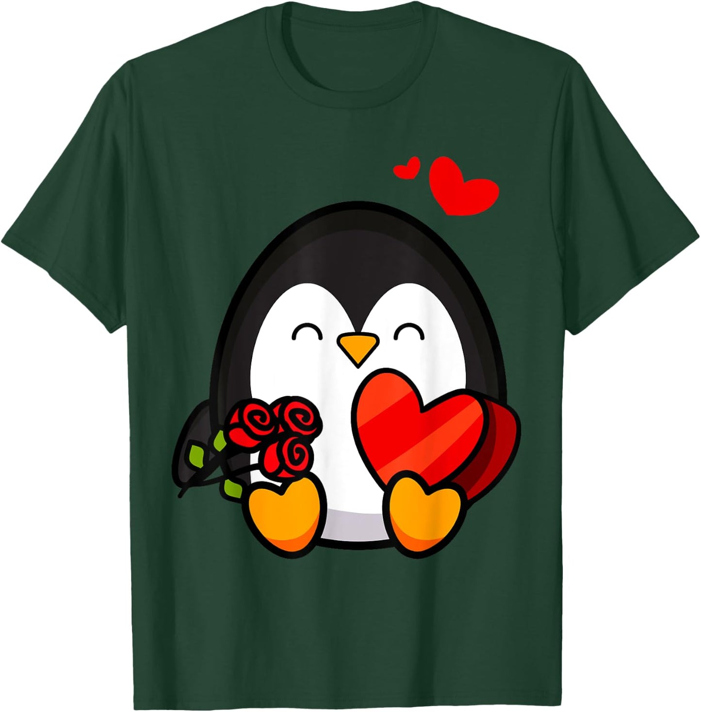 Valentine Penguin Shirt | Cool Cupid Seabird Gift T-Shirt - T-Shirt | Forest
