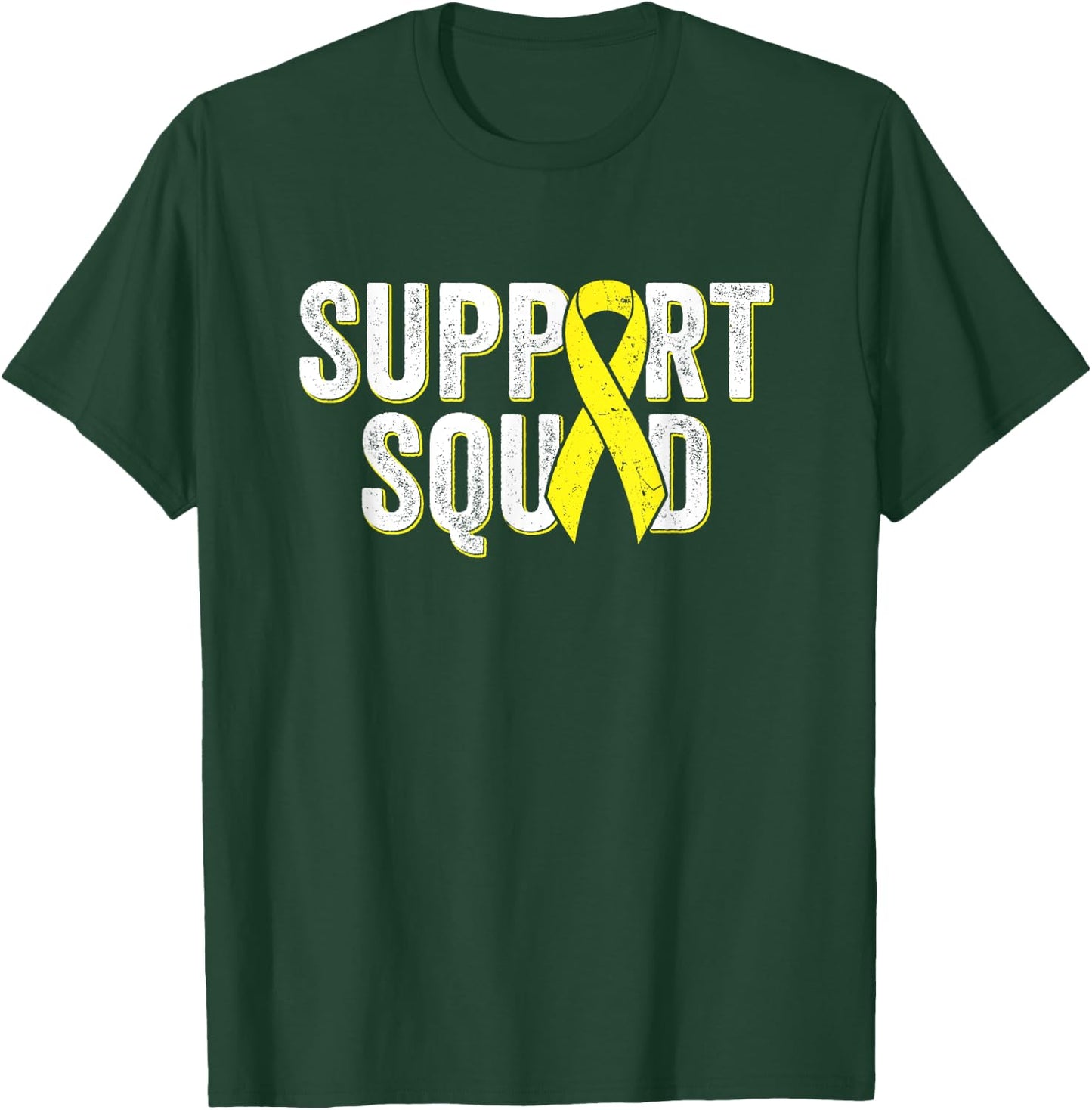 Ewing's Sarcoma Support Squad - Yellow Awareness Ribbon T-Shirt - T-Shirt | Forest