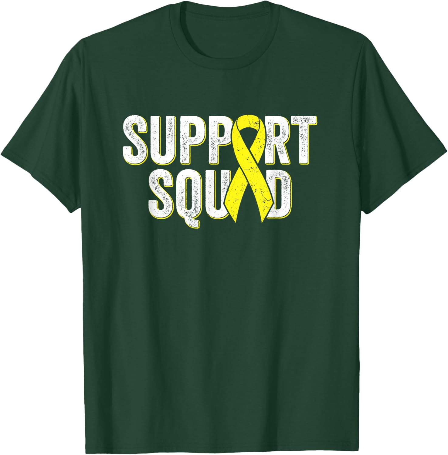 Ewing's Sarcoma Support Squad - Yellow Awareness Ribbon T-Shirt - T-Shirt | Forest