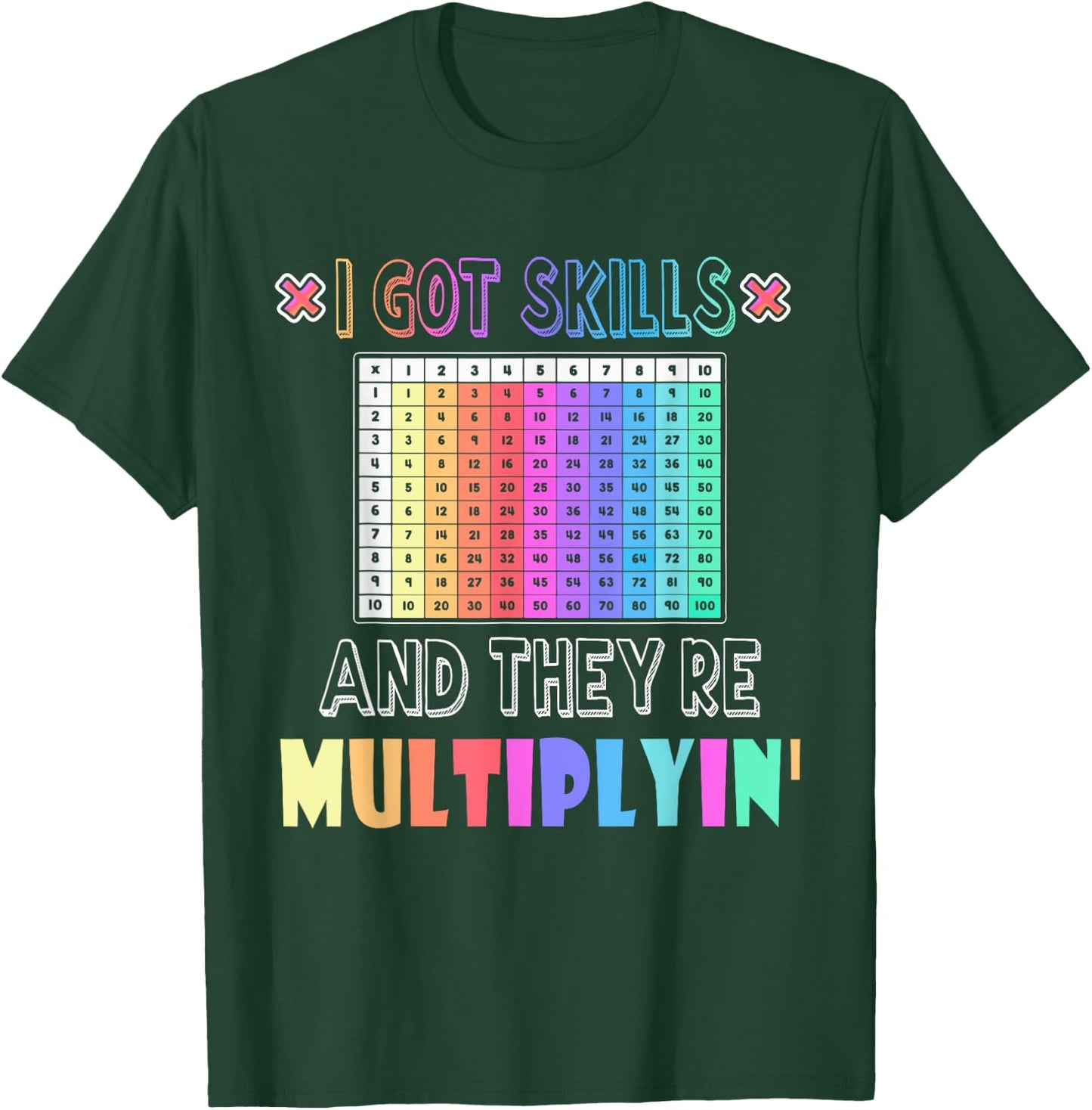 I Got Skills They're Multiplying Funny Math Teacher Women T-Shirt - T-Shirt | Forest