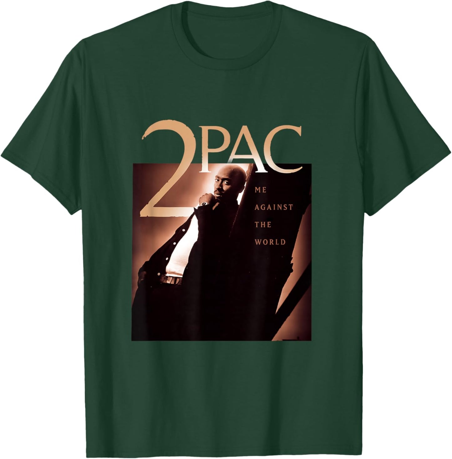 TUPAC SHAKUR Me Against The World Adult Black Cotton 100% Short Sleeve Classic Fit Small T-Shirt - T-Shirt | Forest