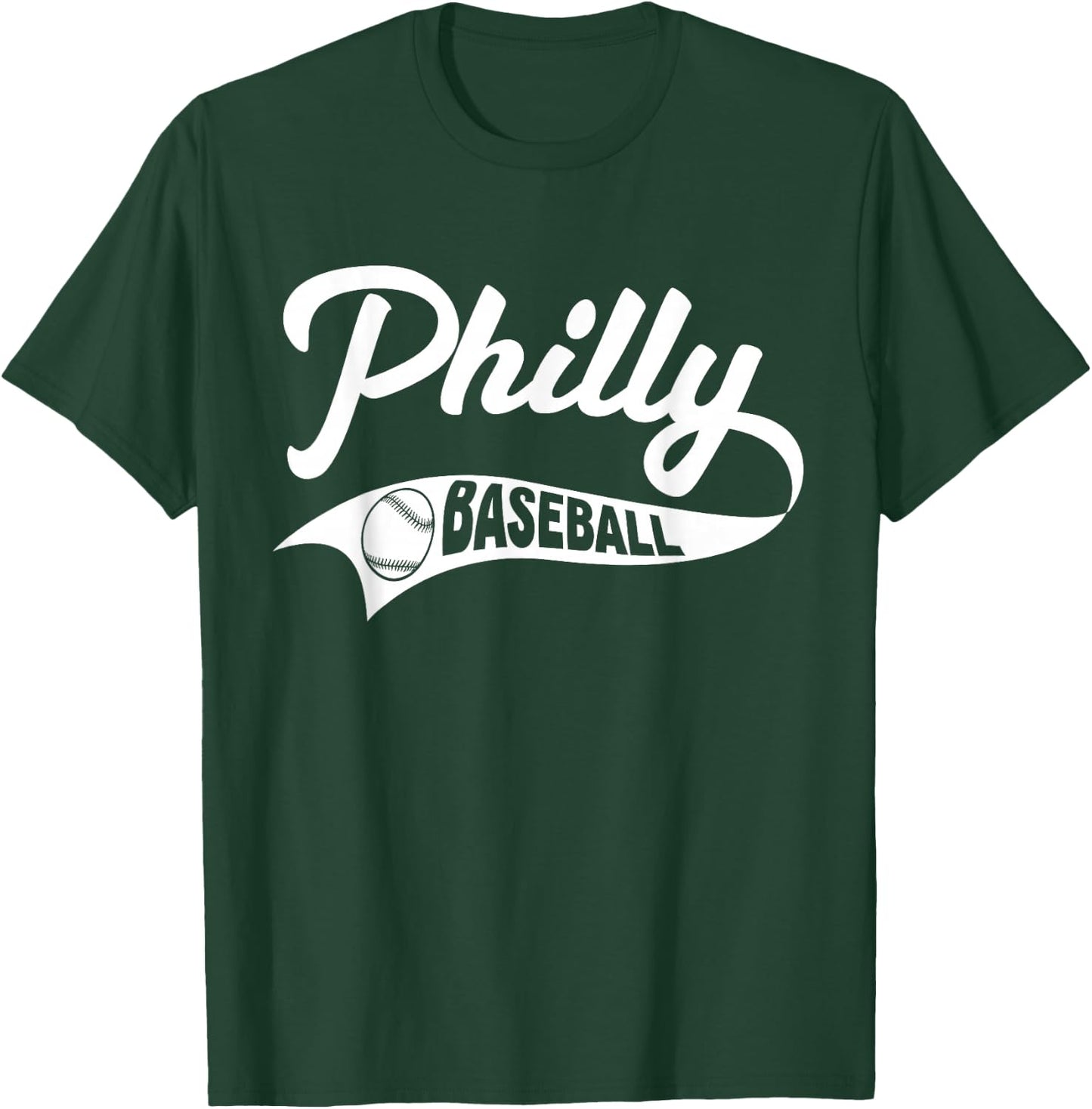 Retro Philadelphia Baseball Vintage Philly Swoosh Funny T-Shirt - T-Shirt | Forest