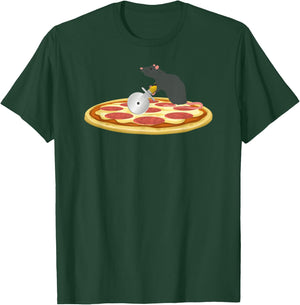 Pizza Rat Slicing A Slice of Pizza Funny T Shirt T-Shirt - T-Shirt | Forest